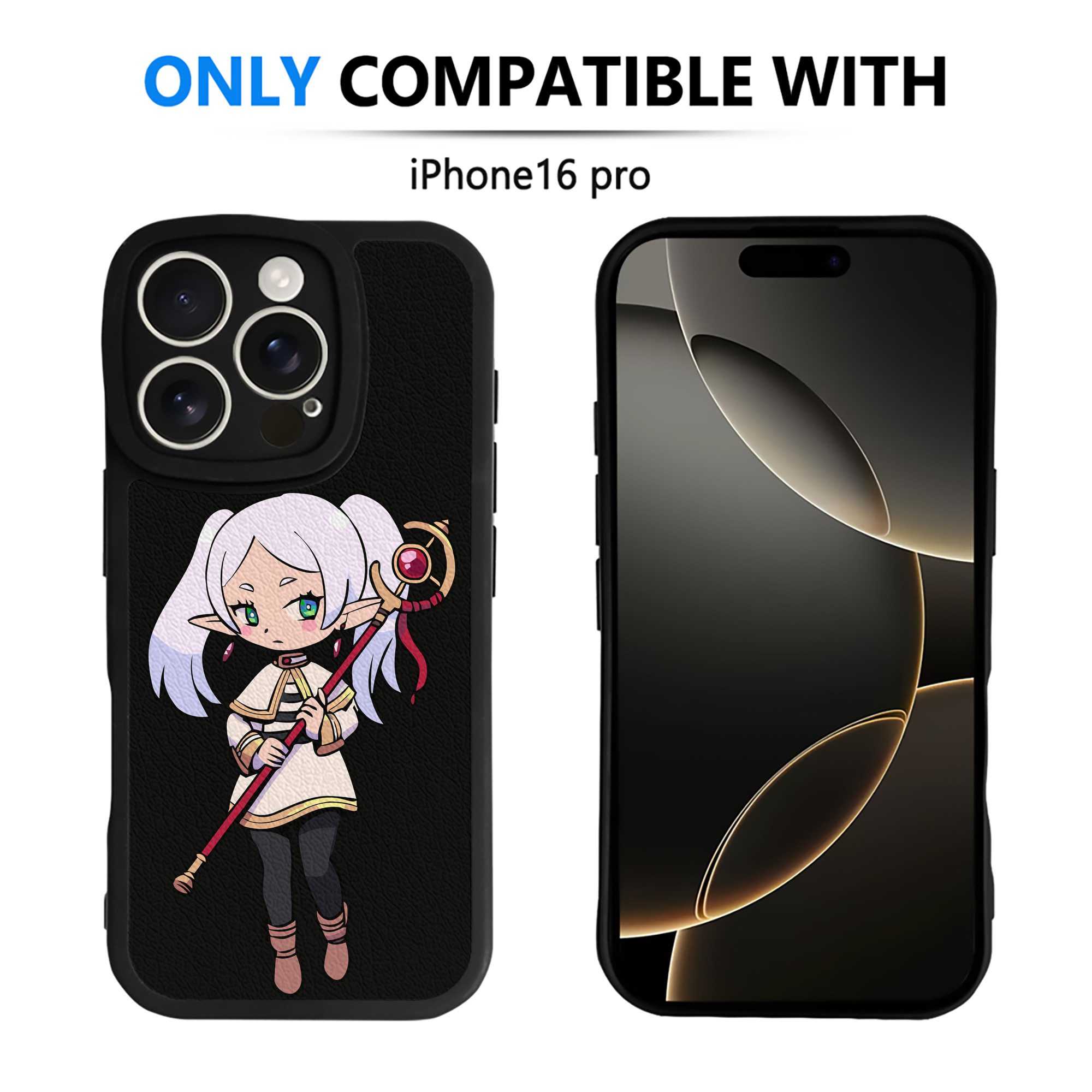 （画像用） 葬送のフリーレン Frieren 【iPhone 16シリーズ対応】シリコンスマホケース（レザー調） 材質：シリコン